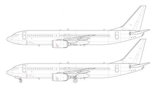 Boeing 737-800 blank illustration templates – Norebbo