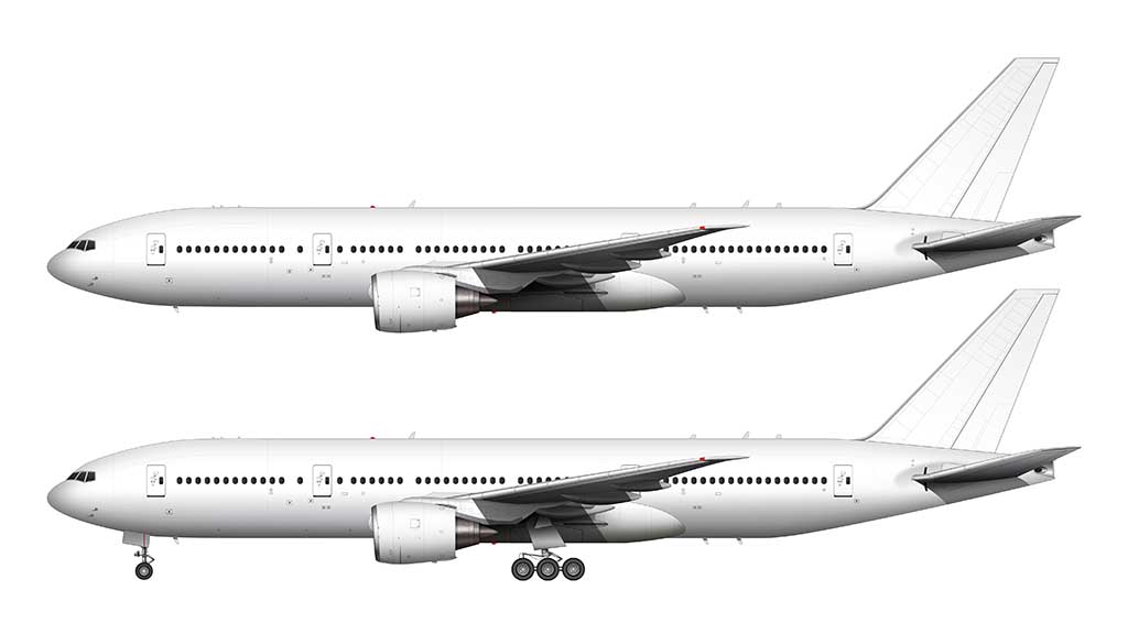 Emirates Boeing 777-200 white background