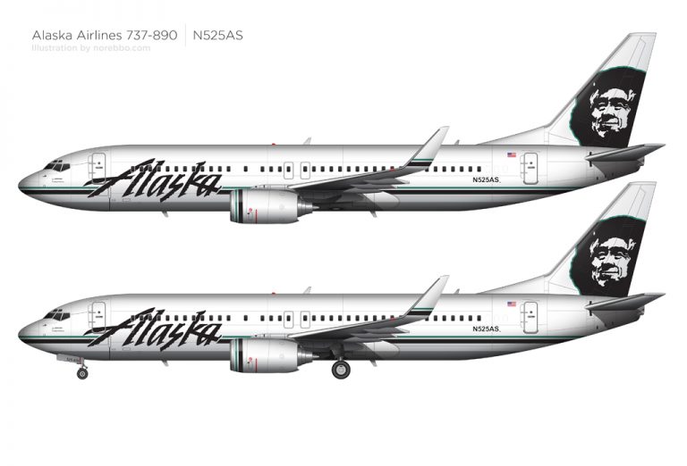 Alaska Airlines 737-890 Illustration – Norebbo