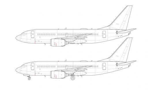 Boeing 737-700 blank illustration templates – Norebbo