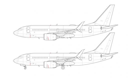 Boeing 737-700 blank illustration templates – Norebbo