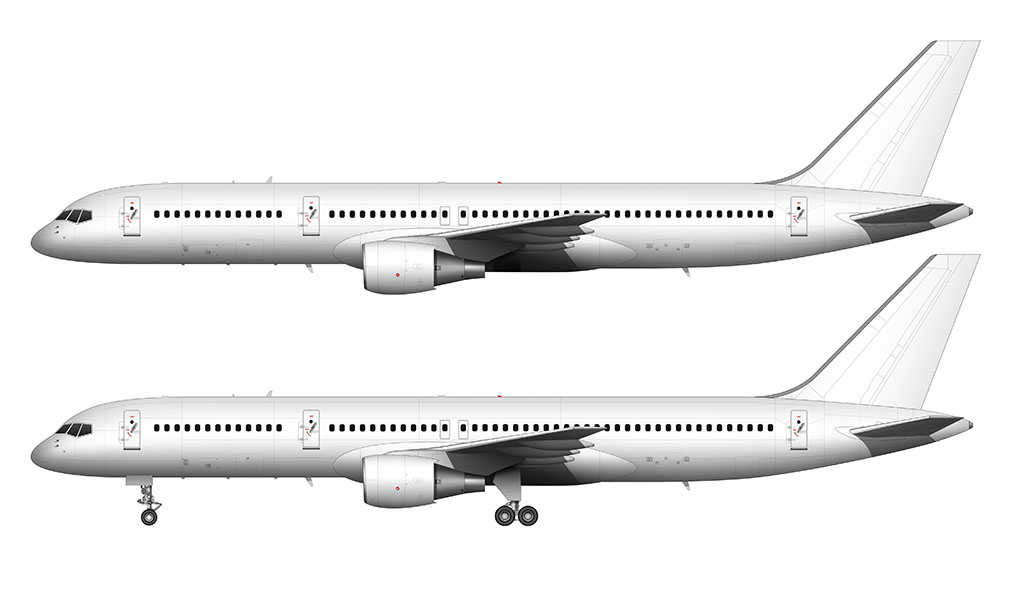 All white Boeing 757-200 template
