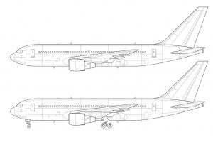 Boeing 767-200 blank illustration templates – Norebbo