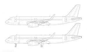 Airbus A320 blank illustration templates – Norebbo