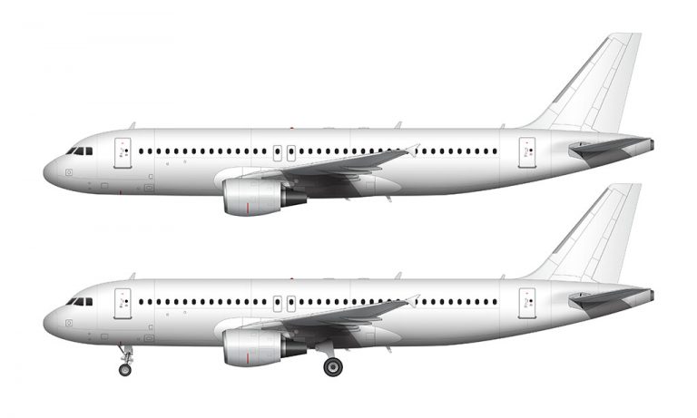 Airbus A320 blank illustration templates – Norebbo