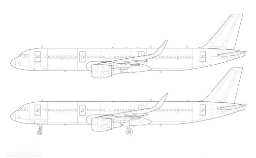 Airbus A321 blank illustration templates – Norebbo