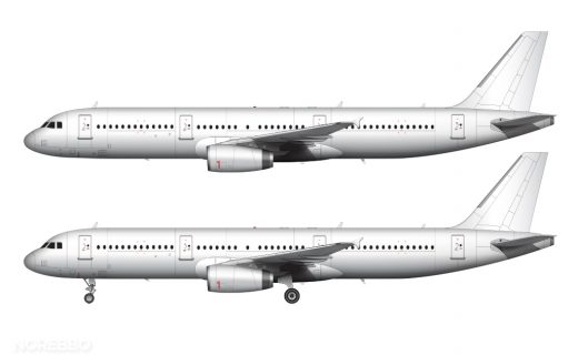 Airbus A321 blank illustration templates – Norebbo