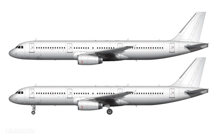 Airbus A321 Blank Illustration Templates – Norebbo