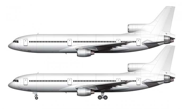 Lockheed L-1011-1 blank illustration templates – Norebbo