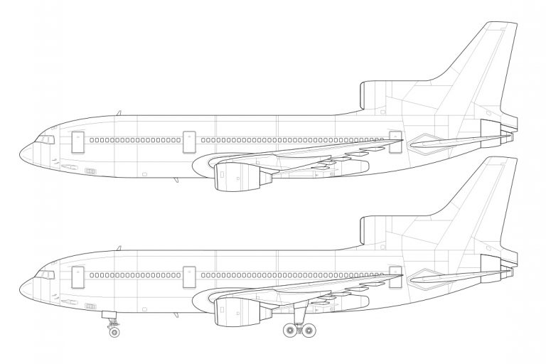 Lockheed L-1011-500 blank illustration templates – Norebbo