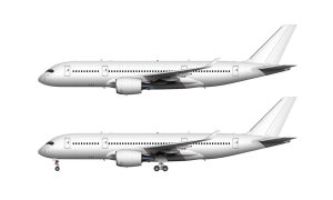 Airbus A350-800 blank illustration templates – Norebbo