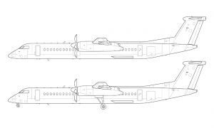 Bombardier DHC-8-402 Q400 blank illustration templates – Norebbo