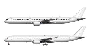 Airbus A350-1000 blank illustration templates – Norebbo