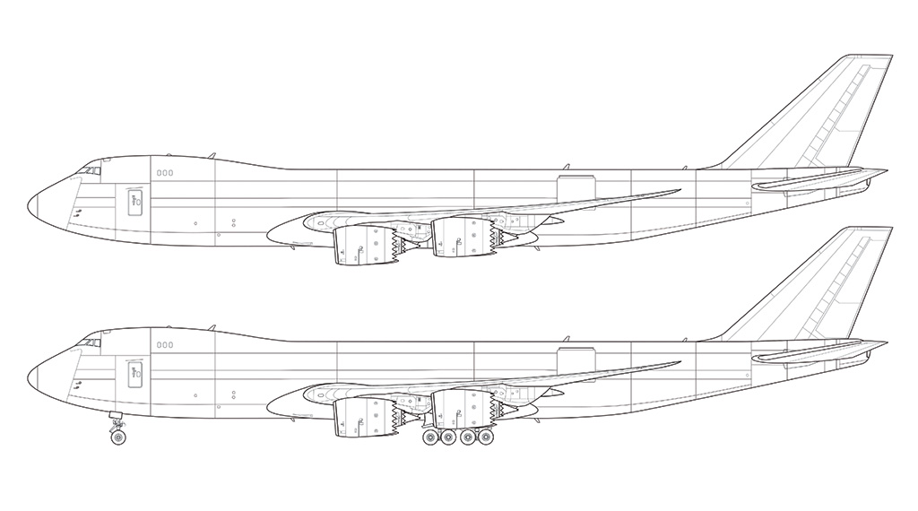 Boeing 747-8F blank illustration templates – Norebbo