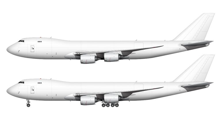 Boeing 747-8F Blank Illustration Templates – Norebbo