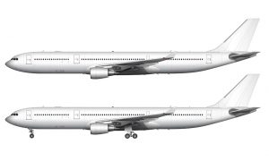 Airbus A330-300 blank illustration templates with all three engine ...