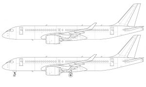 Bombardier CS300 (Airbus A220-300) blank illustration templates – Norebbo