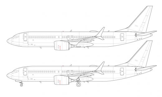 Boeing 737 MAX 8 blank illustration templates – Norebbo