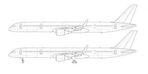 Boeing 757-300 blank illustration templates – Norebbo