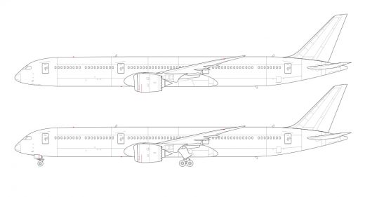 Boeing 787-10 blank illustration templates – Norebbo