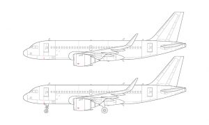 Airbus A319 NEO blank illustration templates – Norebbo