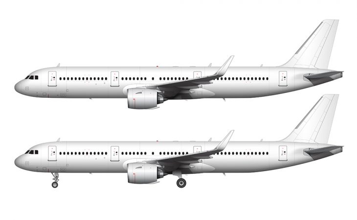 Airbus A321 NEO blank illustration templates – Norebbo