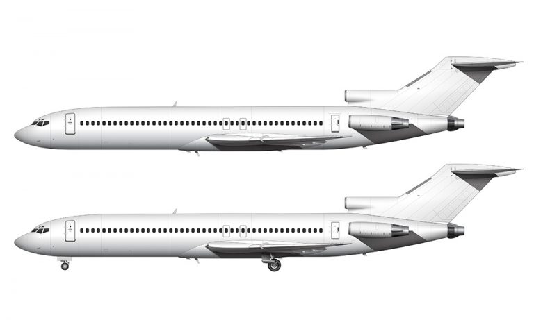 Boeing 727-200 Blank Illustration Templates – Norebbo