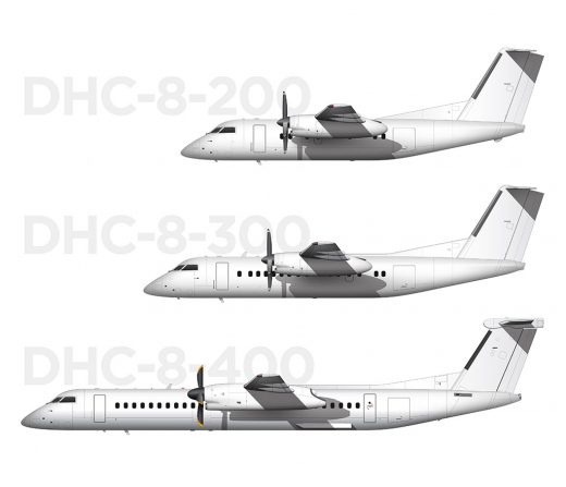 De Havilland DHC-8-300 blank illustration templates – Norebbo