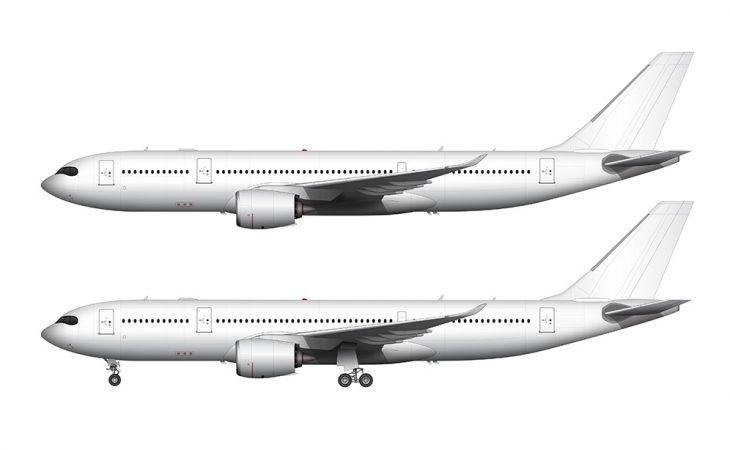 Airbus A330-800 NEO blank illustration templates – Norebbo