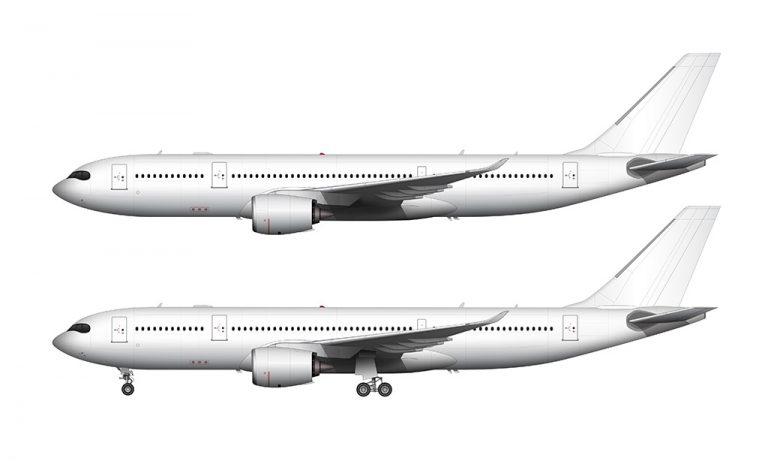 Airbus A330-800 NEO blank illustration templates – Norebbo