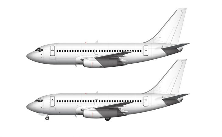 Boeing 737-200 blank illustration templates – Norebbo