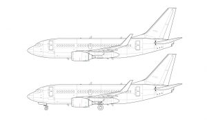 Boeing 737-500 Blank Illustration Templates (with And Without Blended ...