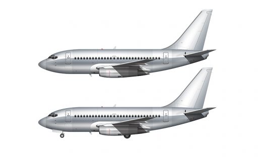 Boeing 737-100 blank illustration templates – Norebbo