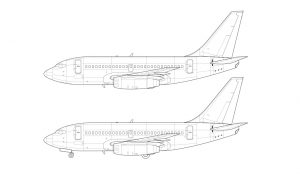 Boeing 737-100 blank illustration templates – Norebbo