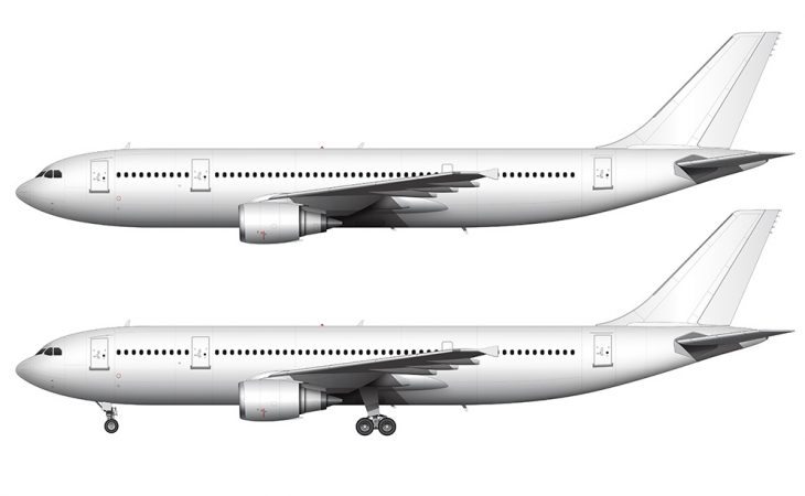 Airbus A300B4-600R blank illustration templates with General Electric ...