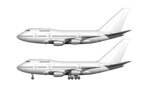 Boeing 747SP blank illustration templates – Norebbo