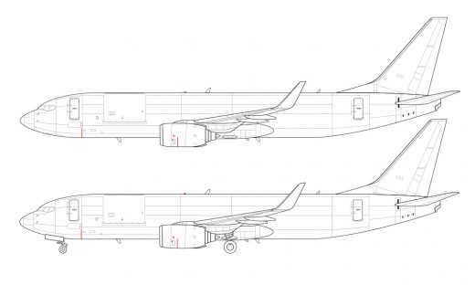 Boeing 737-800BCF blank illustration templates – Norebbo