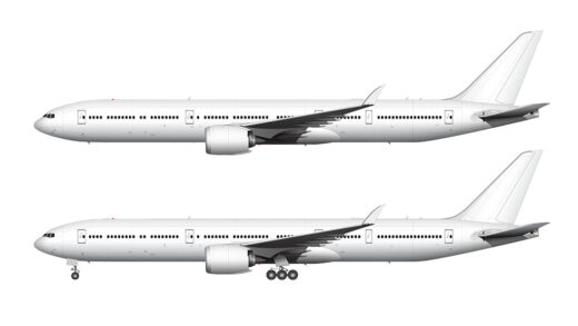 Boeing 777-9 blank illustration templates – Norebbo