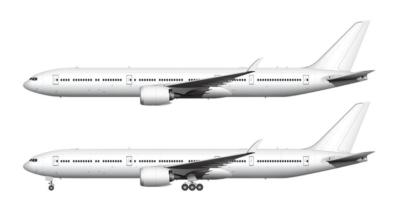 Boeing 777-9 blank illustration templates – Norebbo