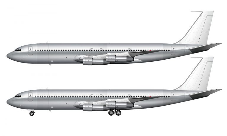 Boeing 707-320C blank illustration templates – Norebbo