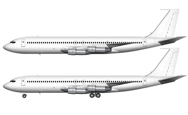 Boeing 707-320C blank illustration templates – Norebbo