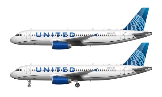 United Airlines Airbus A320 Illustration (2019 Livery) – Norebbo