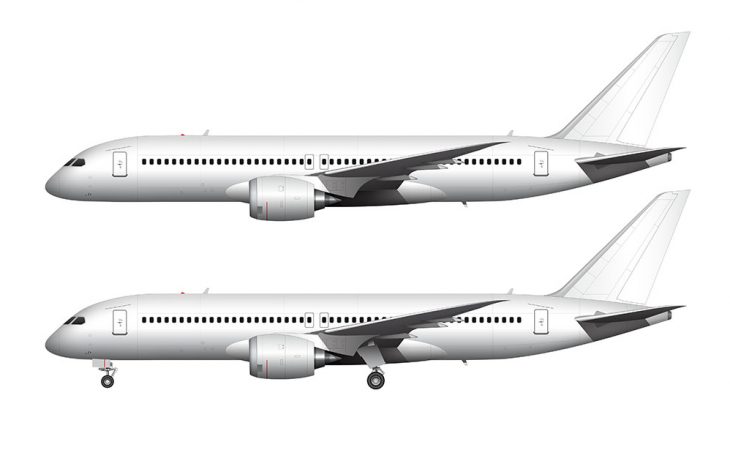 Side view templates of the Boeing 797 concept – Norebbo