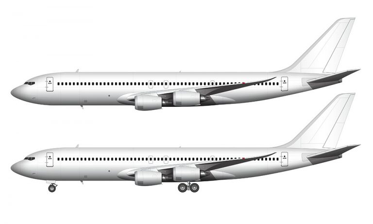 Boeing 707 MAX blank illustration templates – Norebbo