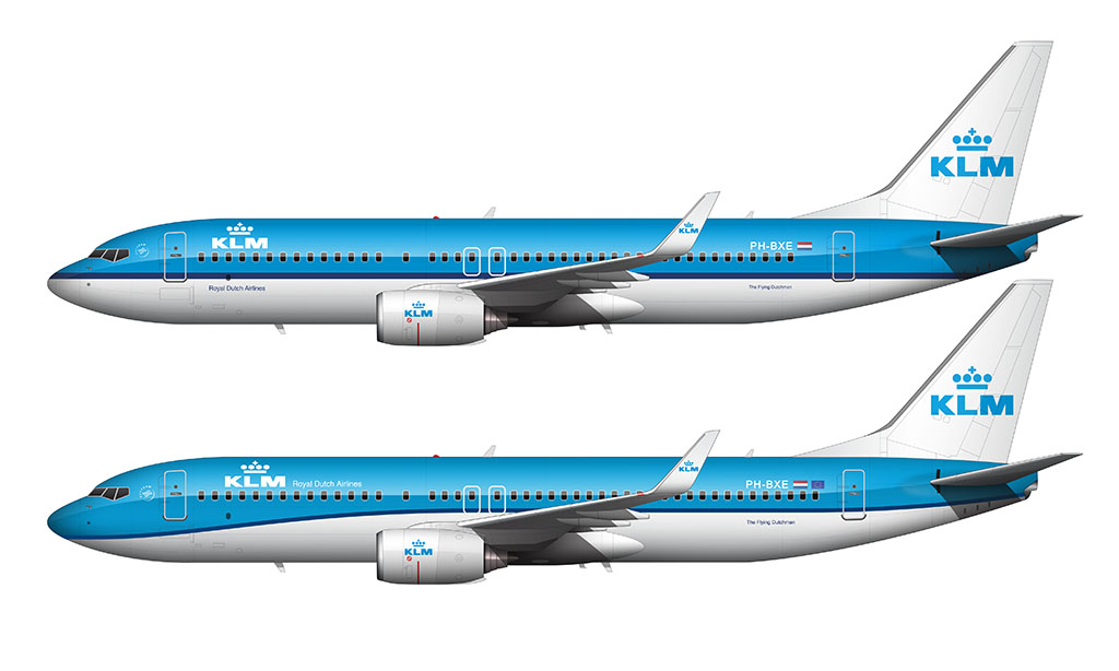 KLM old and new livery comparison