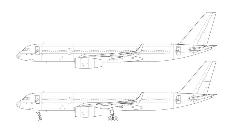 Tupolev Tu-204-100 blank illustration templates – Norebbo