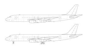 Douglas DC-8-53 blank illustration templates – Norebbo