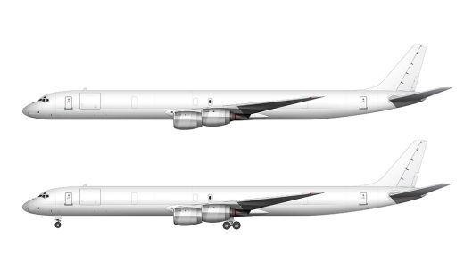 Douglas DC-8-73 (and DC-8-73CF) blank illustration templates – Norebbo