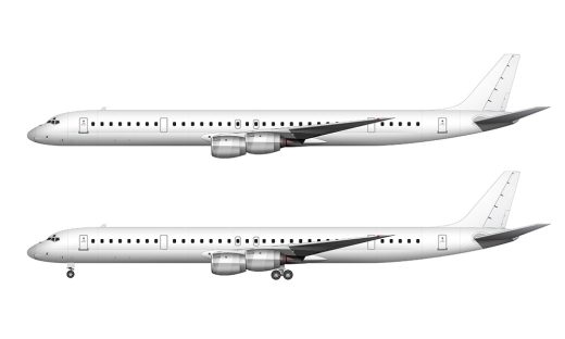 Douglas DC-8-73 (and DC-8-73CF) blank illustration templates – Norebbo