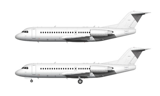 Fokker 70 blank illustration templates